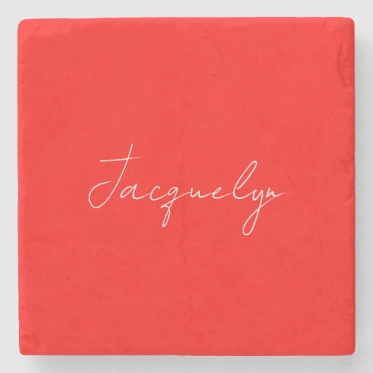 Eenvoudige Elegante Moderne Minimalistische Naam i Stenen Onderzetter (Voorkant)