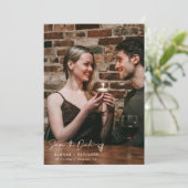 Eenvoudige elegante moderne minimalistische QR-cod Save The Date (Staand voorkant)