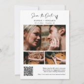 Eenvoudige elegante moderne minimalistische QR-cod Save The Date (Achterkant)