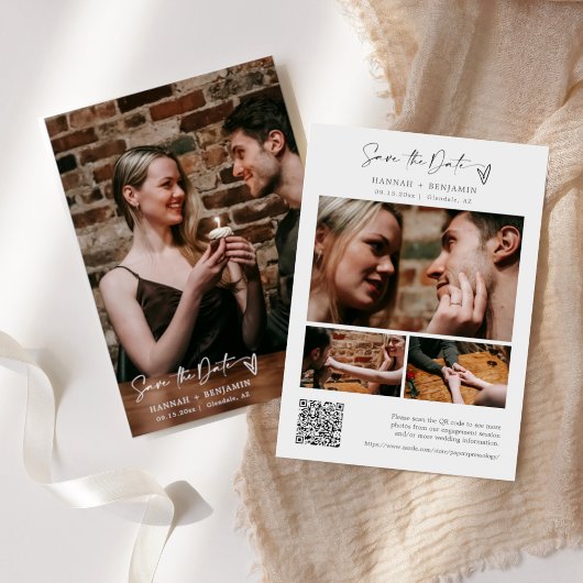 Eenvoudige elegante moderne minimalistische QR-cod Save The Date