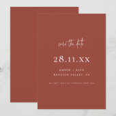 Eenvoudige elegante moderne minimalistische terrac save the date (Voorkant / Achterkant)