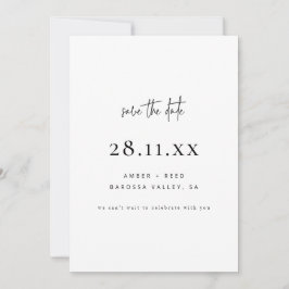 Eenvoudige elegante moderne minimalistische witte  save the date