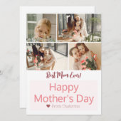 Eenvoudige Elegante Moderne Moederdag Drie Foto Feestdagenkaart (Voorkant / Achterkant)