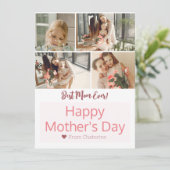 Eenvoudige Elegante Moderne Moederdag Drie Foto Feestdagenkaart (Staand voorkant)