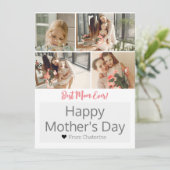 Eenvoudige Elegante Moderne Moederdag Drie Foto Feestdagenkaart (Staand voorkant)