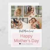 Eenvoudige Elegante Moderne Moederdag Drie Foto Feestdagenkaart (Voorkant / Achterkant)