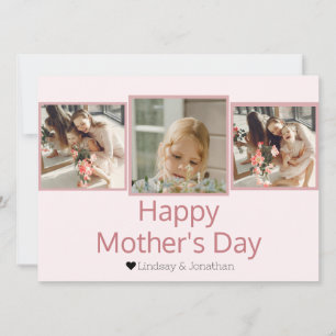 Eenvoudige Elegante Moderne Moederdag Foto Naam Feestdagenkaart