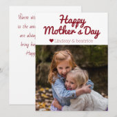 Eenvoudige Elegante Moderne Moederdag Foto Naam Feestdagenkaart (Voorkant / Achterkant)