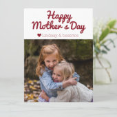 Eenvoudige Elegante Moderne Moederdag Foto Naam Feestdagenkaart (Staand voorkant)