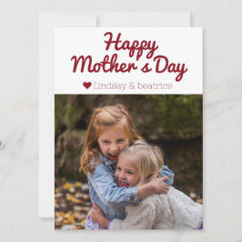 Eenvoudige Elegante Moderne Moederdag Foto Naam Feestdagenkaart