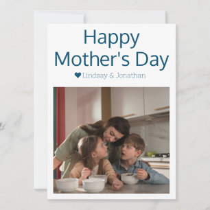 Eenvoudige Elegante Moderne Moederdag Foto Naam Feestdagenkaart