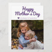 Eenvoudige Elegante Moderne Moederdag Foto Naam Feestdagenkaart (Voorkant / Achterkant)