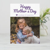 Eenvoudige Elegante Moderne Moederdag Foto Naam Feestdagenkaart (Staand voorkant)