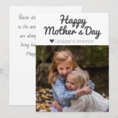 Eenvoudige Elegante Moderne Moederdag Foto Naam Feestdagenkaart (Voorkant / Achterkant)