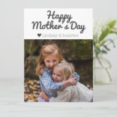 Eenvoudige Elegante Moderne Moederdag Foto Naam Feestdagenkaart (Staand voorkant)