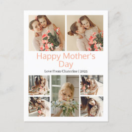 Eenvoudige elegante moderne Moederdag fotocollage Feestdagenkaart