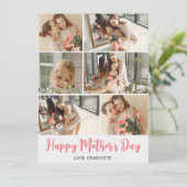 Eenvoudige Elegante Moderne Moederdag Fotocollage Feestdagenkaart (Staand voorkant)