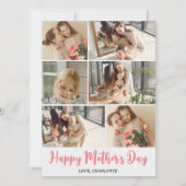 Eenvoudige Elegante Moderne Moederdag Fotocollage Feestdagenkaart (Voorkant)