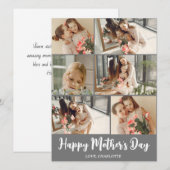 Eenvoudige Elegante Moderne Moederdag Fotocollage Feestdagenkaart (Voorkant / Achterkant)
