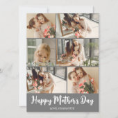 Eenvoudige Elegante Moderne Moederdag Fotocollage Feestdagenkaart (Voorkant)
