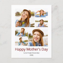Eenvoudige elegante moderne Moederdag fotocollage Feestdagenkaart