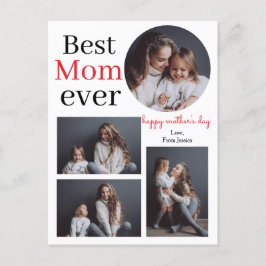 Eenvoudige elegante moderne Moederdag fotocollage Feestdagenkaart