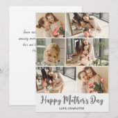 Eenvoudige Elegante Moderne Moederdag Fotocollage Feestdagenkaart (Voorkant / Achterkant)