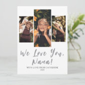 Eenvoudige elegante moderne Moederdag oma 3 foto Feestdagenkaart (Staand voorkant)
