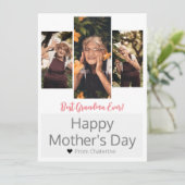 Eenvoudige elegante moderne Moederdag oma 3 foto Feestdagenkaart (Staand voorkant)