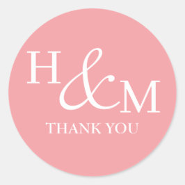 Eenvoudige Elegante Moderne Monogram Bruiloft Ronde Sticker