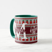 Eenvoudige Elegante Moderne Monogram Kerstvakantie Mok (Voorkant links)