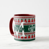 Eenvoudige Elegante Moderne Monogram Kerstvakantie Mok (Voorkant links)