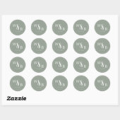 Eenvoudige Elegante Moderne Monogram Trouw Ronde Sticker (Vel)