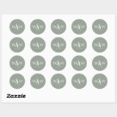 Eenvoudige Elegante Moderne Monogrammed Bruiloft Ronde Sticker (Vel)