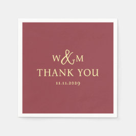 Eenvoudige Elegante Moderne Monogrammed Bruiloft Servet