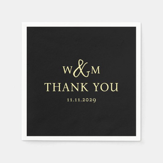 Eenvoudige Elegante Moderne Monogrammed Bruiloft Servet (Voorkant)