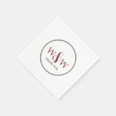 Eenvoudige Elegante Moderne Monogrammed Bruiloft Servet (Hoek)