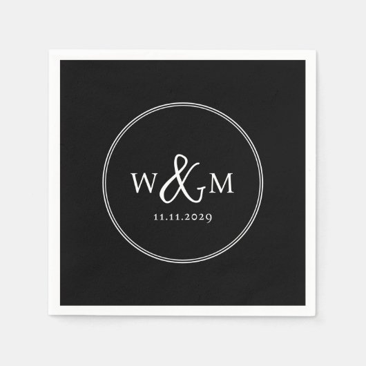 Eenvoudige Elegante Moderne Monogrammed Bruiloft Servet (Voorkant)