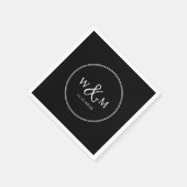 Eenvoudige Elegante Moderne Monogrammed Bruiloft Servet (Hoek)