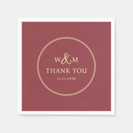 Eenvoudige Elegante Moderne Monogrammed Bruiloft Servet (Voorkant)