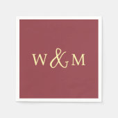 Eenvoudige Elegante Moderne Monogrammed Bruiloft Servet (Voorkant)