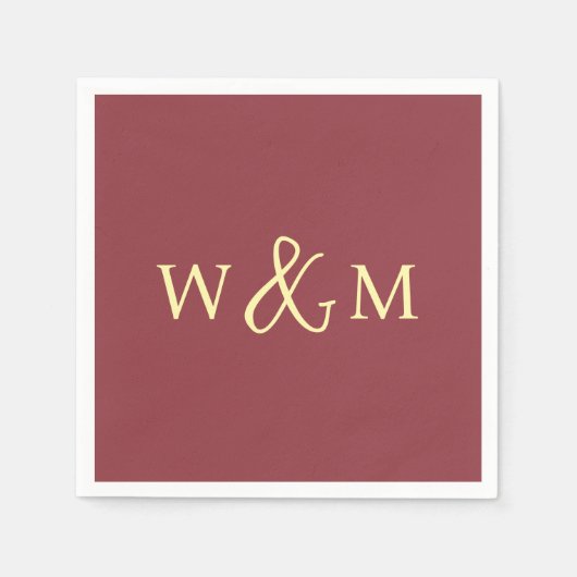 Eenvoudige Elegante Moderne Monogrammed Bruiloft Servet (Voorkant)