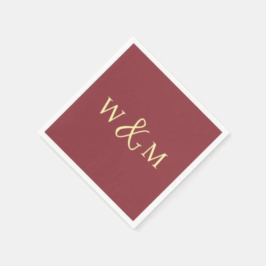 Eenvoudige Elegante Moderne Monogrammed Bruiloft Servet (Hoek)