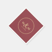 Eenvoudige Elegante Moderne Monogrammed Bruiloft Servet (Hoek)