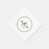 Eenvoudige Elegante Moderne Monogrammed Bruiloft Servet (Hoek)