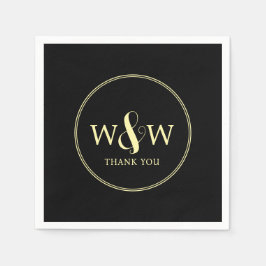 Eenvoudige Elegante Moderne Monogrammed Bruiloft Servet