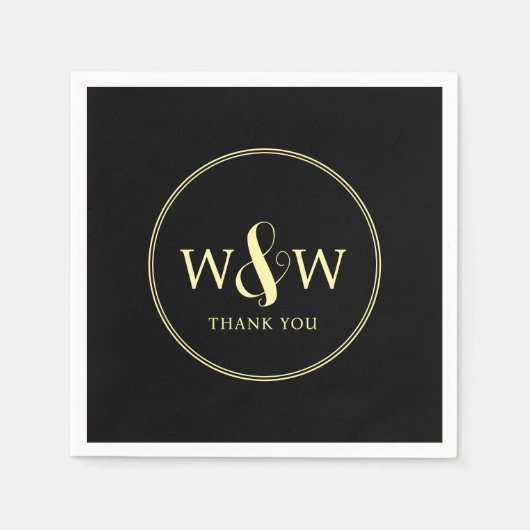 Eenvoudige Elegante Moderne Monogrammed Bruiloft Servet (Voorkant)