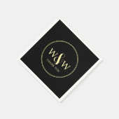 Eenvoudige Elegante Moderne Monogrammed Bruiloft Servet (Hoek)
