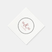 Eenvoudige Elegante Moderne Monogrammed Bruiloft Servet (Hoek)