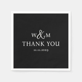 Eenvoudige Elegante Moderne Monogrammed Bruiloft Servet